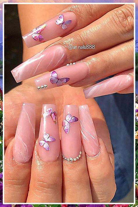 Trending Summer Nails - Stay on top of the amazing and greatest offer. Click to visit IMMEDIATELY! Summertime Nails, Butterfly Nail Designs, Romantic Nails, Cute Summer Nails, Wedding Nails Design, Bride Nails, Butterfly Nail, Bridal Nails, Cute Nail Designs