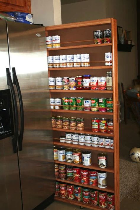 d593a9816e3421dc3845058ac32db921 Small Refrigerator Organization, Diy Space Saving, Canned Food Storage, Diy Spices, Diy Space, Small Pantry, Kitchen Organization Diy, Spice Racks, Small Refrigerator