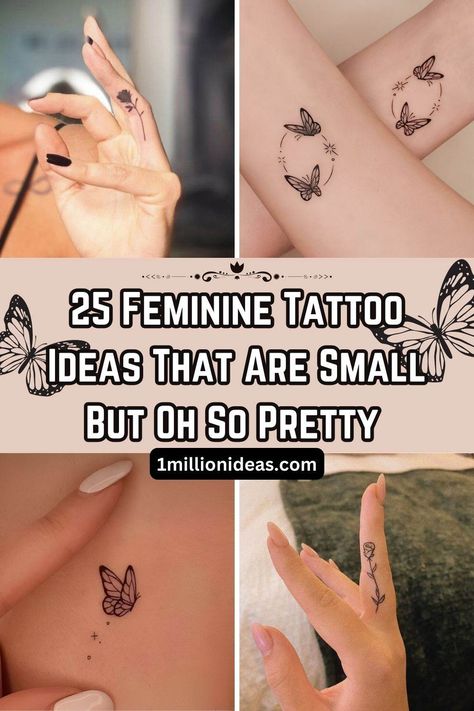 25 Feminine Tattoo Ideas That Are Small But Oh So Pretty Small Feminine Tattoos, Feminine Tattoo Ideas, Goth Tattoo, Feminine Tattoo, Classy Tattoos, Feminine Tattoos, So Pretty, Small Tattoos, Tattoos For Women