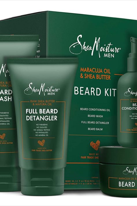 Shea Moisture Beard Kit for Men, Beard Wash, Beard Balm, Beard Oil, Beard Conditioner, Complete Beard Grooming Kit, Gifts for Men, Gifts for Husband, Natural Ingredients, Shea Butter & Maracuja Oil Beard Grooming Kit, Maracuja Oil, Beard Care Kit, Beard Conditioner, Beard Kit, Shea Moisture, Raw Shea Butter, Beard Wash, Full Beard