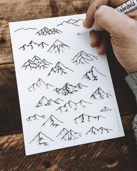 20.5k Likes, 67 Comments - Sam Larson (@samlarson) on Instagram: “⛰ Practice from this week. #art #illustration #mountains” Liberating Structures, Sam Larson, Stylo Art, Simple Draw, Mountain Drawing, Tattoo Zeichnungen, Tiny Tattoo, Mountain Tattoo, Jewellery Sketches