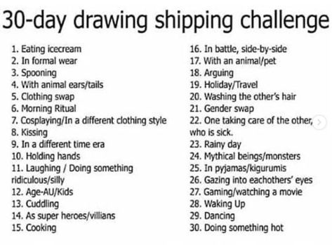 Art Challenge Template Couple, 30 Days Drawing Challenge Oc, Draw Your Ship Challenge, Twitter Drawing Challenge, Ship Drawing Challenge, Ship Drawing Prompts, Ship Art Challenge, Otp Drawing Challenge, Couple Oc Challenge