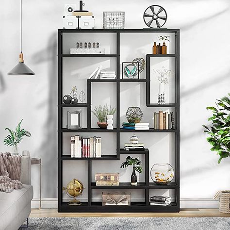 Black Bookshelf, Standing Bookshelf, Solid Wood Bookshelf, Storage Unit Organization, Wood Bookshelf, Black Bookcase, Standing Shelf, Metal Bookshelf, Open Bookshelves