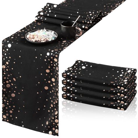 PRICES MAY VARY. Sequin Table Runners: the package contains 4 sequin table runners, which are beautiful in appearance and fine workmanship, good for reception table decoration, with these slim table cloths, your table will be more charming and eye-catching Fit for Most Tables: the size of each table runner for party is about 30 x 275 cm/ 12 x 108 inches, which is suitable for a table that can seat 4 to 6 people, and this centerpiece table decoration can be applied to cover most rectangular table Gold Table Centerpieces, Black And Gold Centerpieces, Black And Gold Table, Gold Table Decorations, Gold Table Runner, 50th Birthday Centerpieces, Celebration Decorations, Gold Table Runners, Graduation Tables