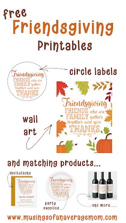 Free Friendsgiving Printables - circle labels and wall art. And you can purchase the matching products as well. Free Friendsgiving Printables, Friendsgiving Printables Free, Friendsgiving Invitations Free, Friendsgiving Printables, Christmas Song Games, Christmas Movie Trivia, American Thanksgiving, Happy Friendsgiving, Friendsgiving Invite