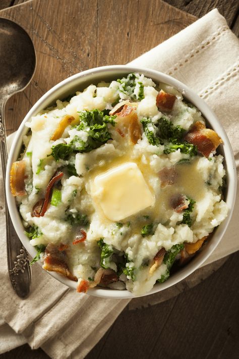 These Irish mashed potatoes, or colcannon, are fluffy and full of buttery flavor! Learn how to make this traditional Irish dish, plus, get tips for making the best mashed potatoes you've ever had! Irish Mashed Potatoes, Colcannon Recipe, Irish Dishes, Best Mashed Potatoes, Irish Potatoes, Irish Stew, Cabbage And Bacon, Corn Beef And Cabbage, Slow Cooker Dinner