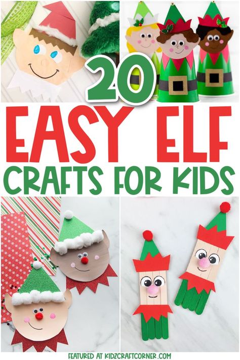 Elf Craft For Toddlers, Elf Crafts For Kids, Elf Craft, Elf Crafts, Easy Elf, Elf Activities, Preschool Christmas Crafts, Christmas Crafts For Kids To Make, Fun Christmas Crafts