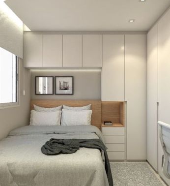 Small Room Wardrobe Ideas Tiny Bedrooms, Single Bedroom Layout, Bed Next To Wall, Simple Small Bedroom, Small Modern Bedroom, Tiny Bedroom Design, Bedroom Built Ins, Small Bedroom Interior, Small Guest Bedroom