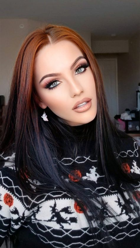 Dark Blonde To Red Hair Before And After, Black Orange Hair, Edgy Blonde Hair, Edgy Hair Color, Rambut Brunette, Calico Cats, Vlasové Trendy, Dyed Hair Inspiration, Edgy Hair