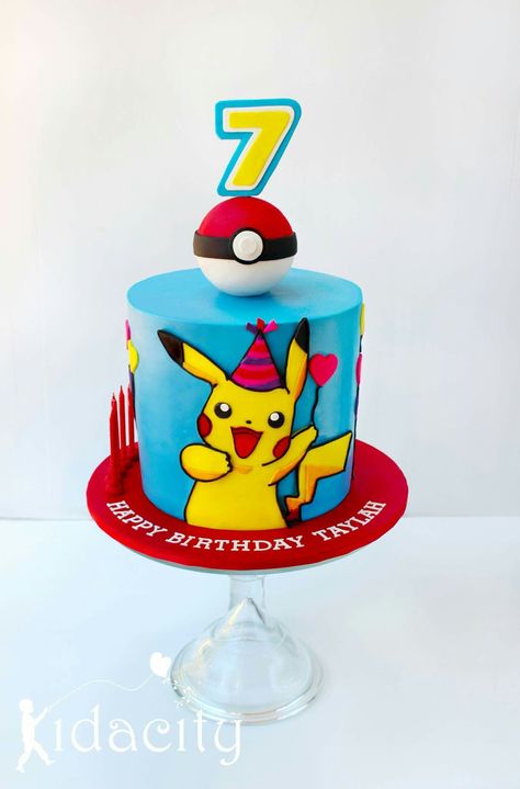 Pikachu Cake Pichachu Cake, Pikachu Cake Ideas, Cake Pikachu, Bolo Pikachu, Pokemon Party Decorations, Bowling Cake, Mario Birthday Cake, Mario Bros Cake, Pokemon Birthday Cake