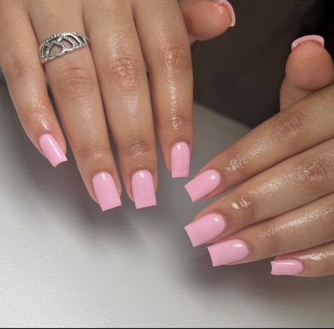 Light Pink Acrylic Nails, Pink Tip Nails, Pink Gel Nails, Girly Acrylic Nails, Simple Acrylic Nails, Short Square Acrylic Nails, Acrylic Nails Coffin Short, Nagel Inspo, Short Acrylic Nails Designs