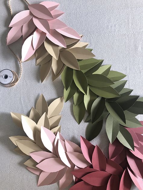 Colorful Paper Leaf Garland for Fall | Less Than Perfect Life of Bliss | home, diy, travel, parties, family, faith Paper Leaf Garland, Dekorasi Bohemia, Paper Leaf, Desain Quilling, Clay Clay, Seni Dan Kraf, Colorful Paper, Paper Leaves, Diy Papier