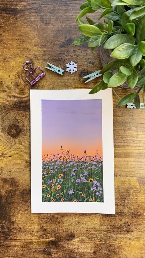 Sonam Raghav | Gouache Artist | “A garden of purple in bloom”💜💜 Watercolour paper from @cansonusa Gouache colours from @artezaofficial @miyahimi.ph Brushes from… | Instagram Gouache Flowers, Diy Canvas Art Easy, Poster Color Painting, Scratchboard Art, Wildflower Paintings, Nature Art Drawings, Canvas Painting Tutorials, Gouache Art, Small Canvas Art