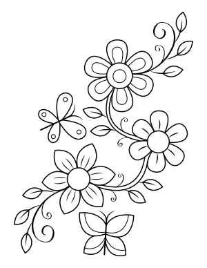 Free Printable Floral Coloring Pages Coloring Book Flowers Simple, Floral Easy Drawing, Quilling Stencils Free Printable, Free Printable Flowers Clipart, Coloring Pages Flowers Simple, Traceable Flowers Free Printable, Flowers Coloring Pages Free Printable, Cute Flower Coloring Pages, Embroidery Outline Designs Free Pattern