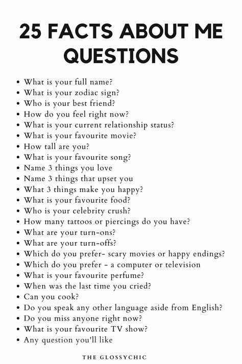 facts about me questions 25 Questions About Me, How Knows Me Better Questions, Questions To Ask Friends About Yourself, Tell Me A Random Fact About Yourself, Get To Know Friends Questions, Get Know Me Questions, Interesting Questions To Ask Someone, Get To Know Me Questions Instagram, Ask Me Questions For Instagram Stories