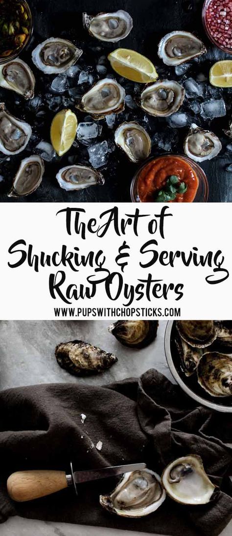 Step by step guide on how to shuck raw oysters Friendsgiving Brunch, Shucking Oysters, Raw Oysters, Oyster Recipes, Delicious Seafood Recipes, Food Resources, Homemade Sushi, Shellfish Recipes, Delicious Appetizer Recipes