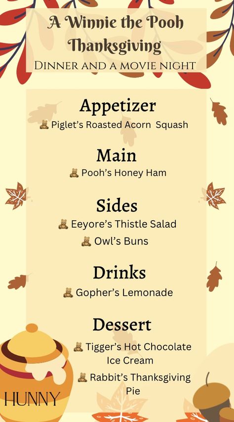 Thanksgiving Dinner And A Movie, Fall Movie Themed Dinner Ideas, Movies And Dinner Ideas, Dinner And Movie Theme Date Night, Disney Movie Night Dinner Recipes, Disney Theme Dinner Movie Nights, Thanksgiving Movie Night, Dinner And Movie Theme Night, Movie Night Appetizers