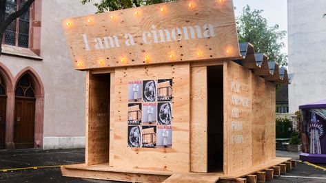 FRAME | This pop-up cinema shows how to prolong the lifespan of temporary pavilions Pop Up Cinema, Cat Climbing Frame, Temporary Structures, Cat Playground, Light Up Letters, House Cat, Exhibition Booth, 1st Year, Modern Diy