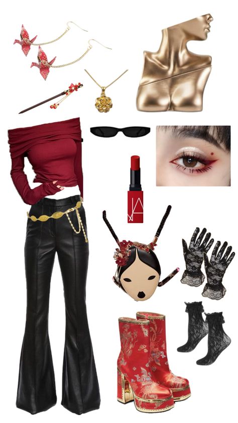 Koi red playboy boots outfit inspo, Chinese new year style inspired Chinese New Year Outfits, Heeled Boots Outfit, Red Heeled Boots, Red Heel Boots, Chinese New Year Outfit, Heels Boots Outfit, New Year Style, Red Outfits, New Years Outfit