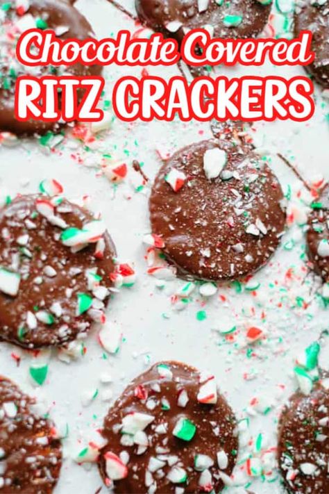 Get ready to try these chocolate covered Ritz crackers with a peppermint twist! They are a sweet way to upgrade a traditional cracker, and they are perfect for little chefs to make! Here's how to get started with this simple, yet decadent holiday dessert. Chocolate Covered Ritz Crackers, Ritz Cracker Candy, Ritz Cracker Dessert, Peppermint Patty Recipe, Cracker Dessert, Chocolate Covered Graham Crackers, Ritz Cracker Recipes, Christmas Cookie Recipes Holiday, Peppermint Recipes