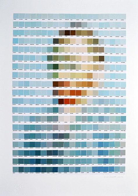 Pantone Color Swatch Paintings by Nick Smith Paint Chip Art, Pantone Swatches, Chip Art, Arte Van Gogh, Plakat Design, Rene Magritte, Color Chip, Classic Paintings, Famous Art