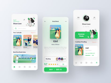 Library App Design by YueYue🌙 Library Management System, Social App Design, Library Management, Ui Design Mobile, Library App, App Design Layout, Library Inspiration, Mobile App Design Inspiration, Kids Library