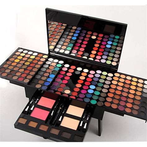 LEAMALLS 132 Colores Profesional Cosmético Maquillaje Paleta De Sombras paleta de sombra de ojos perlizada, Sombra de Ojos con Ceja Polvos Prensados, Polvo y Rubor Brillo labios Maquillaje De Ojos #N1: Amazon.es: Belleza Professional Makeup Set, Koleksi Makeup, Make Up Kits, Penyimpanan Makeup, Powdered Eyeliner, Professional Makeup Kit, Shimmer Eyeshadow Palette, Alat Makeup, Complete Makeup