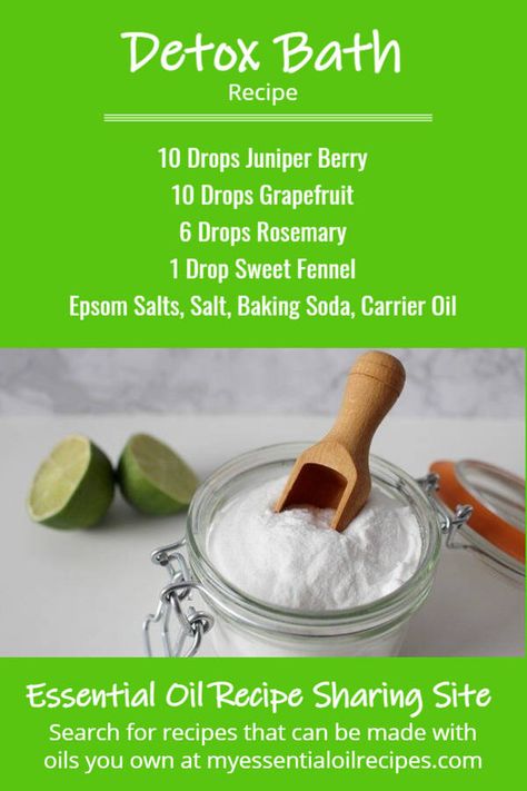 Detox Bath Recipe with Essential Oils and Epsom Salts Detox Bath Recipe, Fennel Oil, Bath Salts Recipe, Bath Recipes, Detox Bath, Grapefruit Oil, No Salt Recipes, Natural Detox, Essential Oil Blend