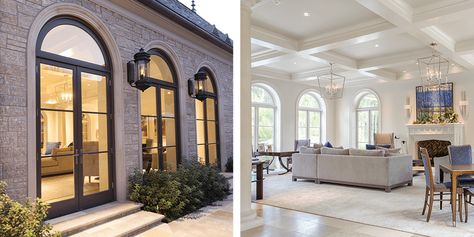 10 Stunning Arched Window Home Design Ideas | Kolbe Windows & Doors Modern Arch Doors, Arched Windows And Doors, Arched Patio Doors, Extend Patio, Extension Doors, Half Moon Window, Wisteria Cottage, Arched French Doors, Windows Modern