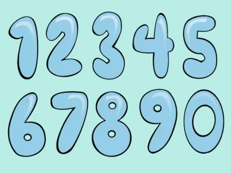 How+to+Draw+Bubble+Numbers Bubble Handwriting, Bubble Numbers, Bubble Alphabet, Bubble Letter Fonts, Bubble Drawing, Font Bubble, Free Printable Numbers, Number Drawing, Letter Ideas