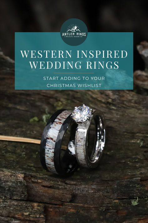 Holidays are just around the corner - start adding to your Wishlist now! Antler Engagement Ring, Deer Antler Wedding Band, Deer Antler Wedding, Antler Rings, Nature Wedding Ring, Antler Wedding Band, A Country Wedding, Hunter Wedding, Antler Wedding