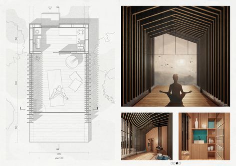 Vale De Moses Meditation Cabins Competition Winners Yoga Architecture Meditation Space, Meditation Pavilion Architecture, Meditation Centre Architecture, Meditation Architecture Spaces, Meditation Cabin Architecture, Meditation Architecture Design, Meditation Center Architecture, Yoga Architecture, Meditation Architecture