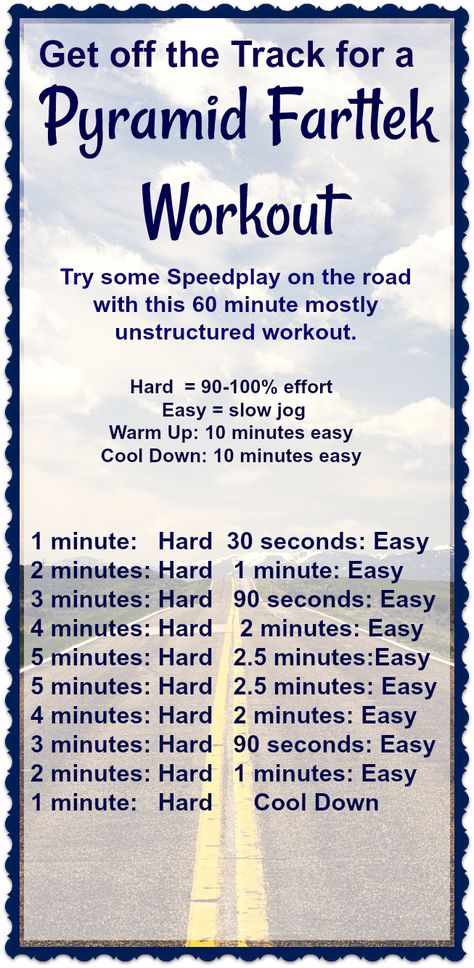 This Pyramid Fartlek Workout is a great way to take your speed workout off the track on onto the streets! #running #runningtips #workout #speedworkout Speed Training Running, Running Interval Workout Outdoor, Sprints Workout Outdoor, Xc Workouts, Cross Country Workout, Sprinter Workout, Ultramarathon Training, Fartlek Workout, Track Tips