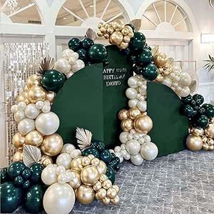 Emerald Green Balloon Garland Double Stuffed Dark Green White Pearl Balloon Forest Green Ivory Gold Balloon Arch Kit for Birthday Wedding Anniversary Graduation Christmas Party Decoration Balloon Decorations Green And Gold, Green Decoration For Birthday, Emerald Balloon Arch, Dark Green And Gold Balloon Arch, Emerald Green Prom Decorations, Emerald Balloon Garland, Emerald Green Anniversary Party, Green Black And White Party Decorations, Green Table Decorations Birthday Parties