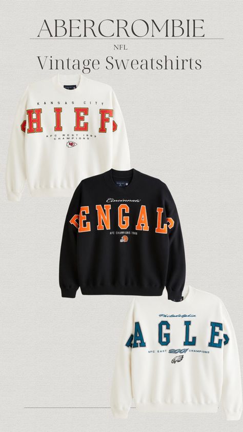 How cute are these new Abercrombie NFL sweatshirts! I can’t wait until they add more teams! #nfl #nflteam #kansascitychiefs #eagles #bengals #bills Follow my shop @Lo_Novi1 on the @shop.LTK app to shop this post and get my exclusive app-only content! #liketkit #LTKSeasonal #LTKGiftGuide #LTKHoliday @shop.ltk https://liketk.it/4rxiK Eagles Sweatshirt, Nfl Sweatshirt, Philadelphia Eagles, Nfl Teams, Kansas City Chiefs, Eagles, Philadelphia, Nfl, Lifestyle