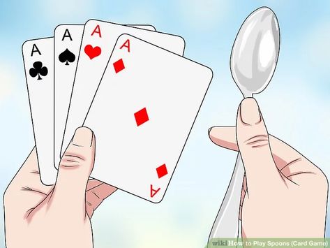 How to Play Spoons (Card Game): 7 Steps (with Pictures) - wikiHow Spoons Card Game, How To Play Spoons, Adult Game Night, Games To Play With Kids, Musical Chairs, Coin Games, New Year's Games, Classic Card Games, Youth Games