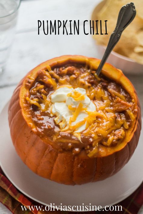 Chili Pumpkin, Recipes Pumpkin, Pumpkin Chili, Fall Cooking, God Mat, Fall Dinner, Deilig Mat, Fall Day, Recipes Breakfast