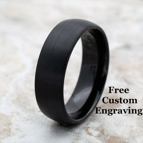 Mens Wedding Bands Black, Black Tungsten Wedding Band, Mens Wedding Bands Tungsten, Black Tungsten Rings, Black Wedding Band, Tungsten Carbide Wedding Bands, Tungsten Wedding Band, Back In Black, Classic Wedding Band