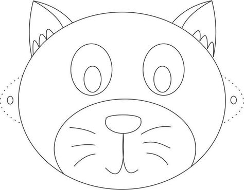 Cat Mask printable coloring page for kids Cat Face Template, Cat Mask Printable, Animal Mask Templates, Halloween Pumpkin Coloring Pages, Mask Printable, Emoji Coloring Pages, Template Free Printable, Mask Cat, Scary Halloween Pumpkins