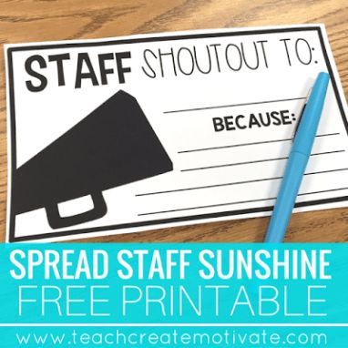 Staff Shout Outs, Teacher Morale, Teacher Motivation, Staff Appreciation Week, Morale Boosters, Staff Morale, Training Room, Staff Motivation, Teachers Lounge