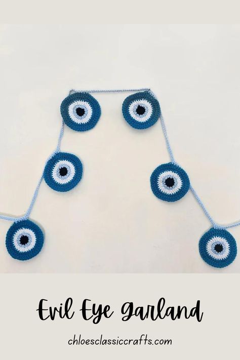 At Chloesclassiccrafts.com Add Mystical Charm to Your Space with Handmade Evil Eye Garlands from Chloe's Crafts! Elevate your decor with these unique, protective talismans. Shop now and ward off negativity in style! #EvilEyeGarland #ChloesCrafts #DecorWithMeaning #UniqueTalismans #ShopNow Evil Eye Crochet Pattern Free, Evil Eye Crochet, Crochet Evil Eye, Keychain Pattern, Handmade Evil Eye, Crochet Hoodie, Crochet Keychain Pattern, Crochet Animals Free Patterns, Crochet Hook Set