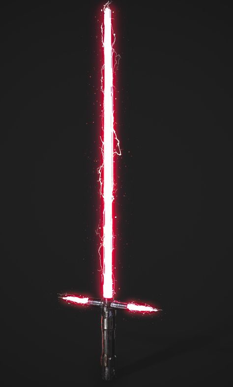 Star Wars Swords Lightsaber, Dark Saber Star Wars, Kylo Ren Lightsaber Tattoo, Kylo Ren Saber, Lightsaber Art, Lightsaber Drawing, Lightsaber Tattoo, Star Wars Sith Lords, Kylo Ren Lightsaber