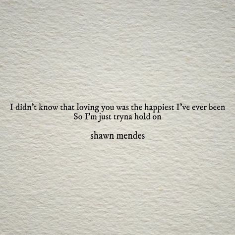 Iconic Shawn Mendes Lyrics on Instagram: “When You’re Gone by Shawn Mendes “I didn't know that loving you was the happiest I've ever been So I'm just tryna hold on” - - - -…” Shawn Mendes Quotes Lyrics, Shawn Mendes When You're Gone, Hold On Shawn Mendes, Hold On Lyrics, Shawn Mendes Song Lyrics, Shawn Mendes Songs, Shawn Mendes Lyrics, Song Lyric Quotes, Loving You