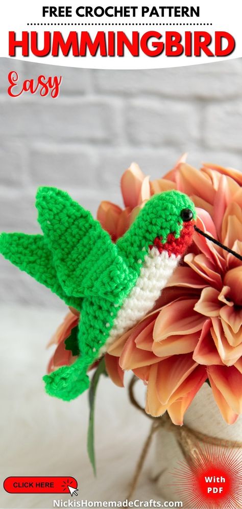 Free Crochet Hummingbird Patterns, Hummingbird Amigurumi Free Pattern, Crochet Hummingbird Applique Free Pattern, Free Hummingbird Crochet Pattern, Crochet Hummingbird Pattern, Crocheted Birds Free Pattern, Crochet Birds Free Pattern Amigurumi, Hummingbird Crochet Pattern Free, Easy Crochet Birds Free Pattern