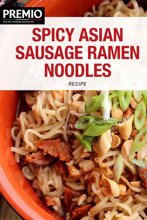 Spicy Asian Sausage Ramen Noodles Recipe Asian Sausage, Sausage Ramen, Apple Recipes With Puff Pastry, Ramen Noodles Recipe, Smoked Sausage Recipes, Noodles Ramen, Delicious Family Dinners, Smart Casuals, Ramen Noodle Recipes