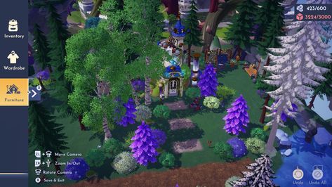 Merlins House Dreamlight Valley, Merlin House Dreamlight Valley, Disney Dreamlight Valley Merlin, Dreamlight Valley Merlin House, Merlin House, Dreamland Ideas, Minecraft World Ideas, Dreamlight Valley Ideas, House In The Forest