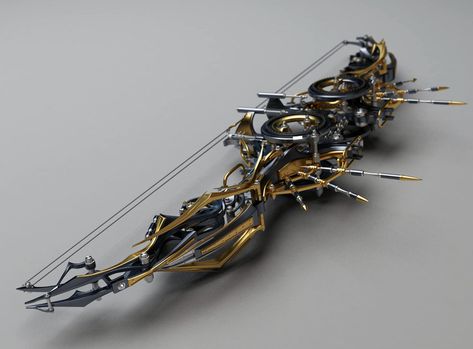 Composite Bow, All Out Anime, Steampunk Gadgets, Steampunk Tendencies, Compound Bow, Steampunk Accessories, Bow Arrows, Bow And Arrow, Arrow Design