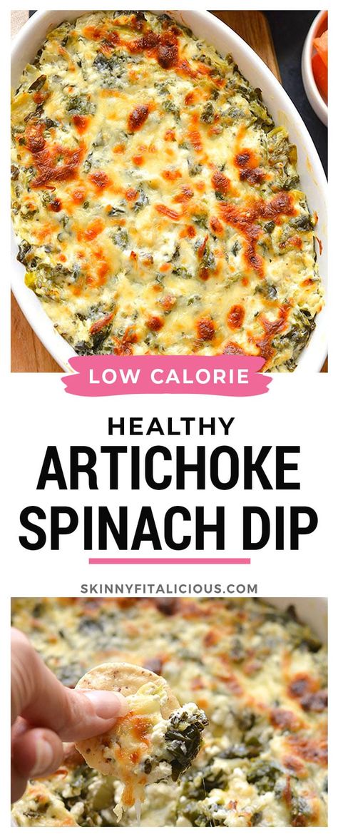 Weight Watchers Spinach Artichoke Dip, Ww Spinach Artichoke Dip, Healthy Dip For Crackers, Vegetarian Protein Appetizers, Optivia Appetizers, Low Carb Spinach Artichoke Dip, Spinach Artichoke Healthy, Healthy Cheese Dip Recipes, Healthier Dip Recipes