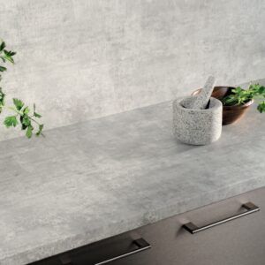 Laminate Benchtops - In Stock | Trademaster Laminate Benchtop, Light Gray Cabinets, Kitchen Benchtops, Laminate Worktop, Laundry Ideas, Kitchen Improvements, Kitchen Mood Board, Laminate Kitchen, Grey Laminate