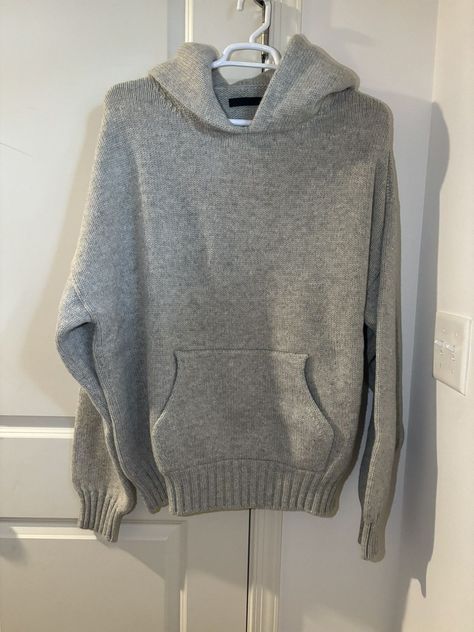 Fear of God Seventh Collection Knit Hoodie Size XL Heavy Sweaters, Youtube Logo, Men's Tops, Fear Of God, Knit Hoodie, Sweaters Knitwear, Grey Sweater, Heather Grey, Knitted Sweaters